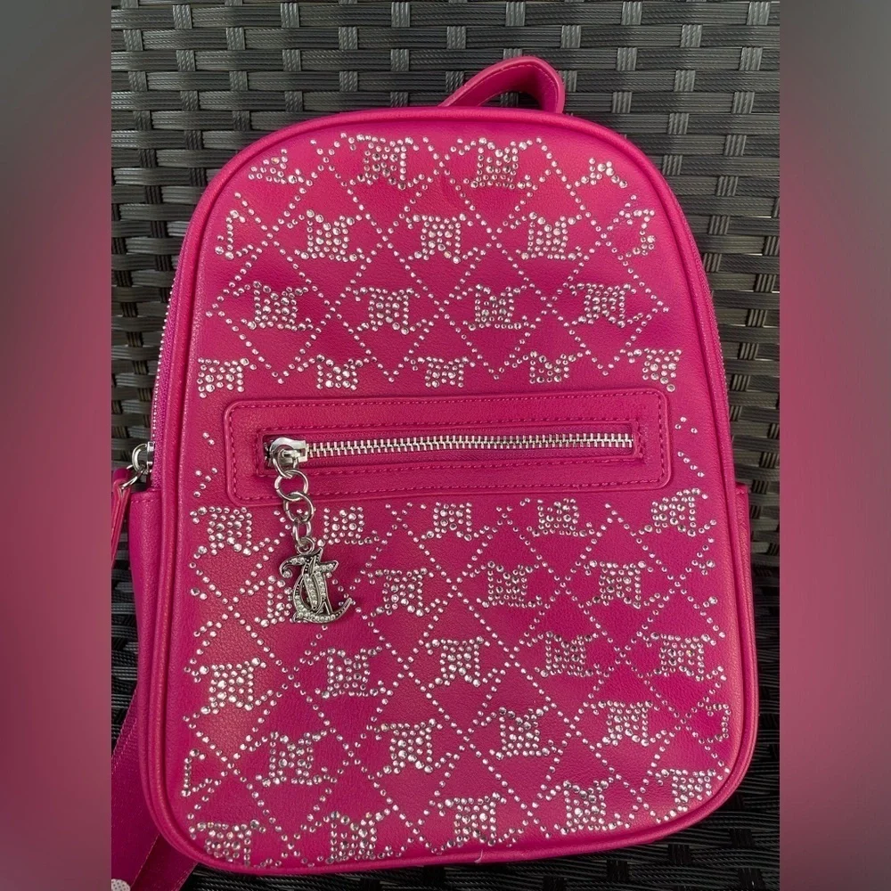 Juicy Couture Backpack,Juicy Couture Pink Backpack with Silver Accents